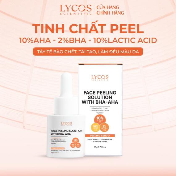 Tinh Chất Peel LYCOS 10% AHA – 10% Lactic acid – 2% BHA Tẩy Tế Bào Chết, Thông Thoáng Lỗ Chân Lông & Hỗ Trợ Làm Đều Màu Da 20ml
