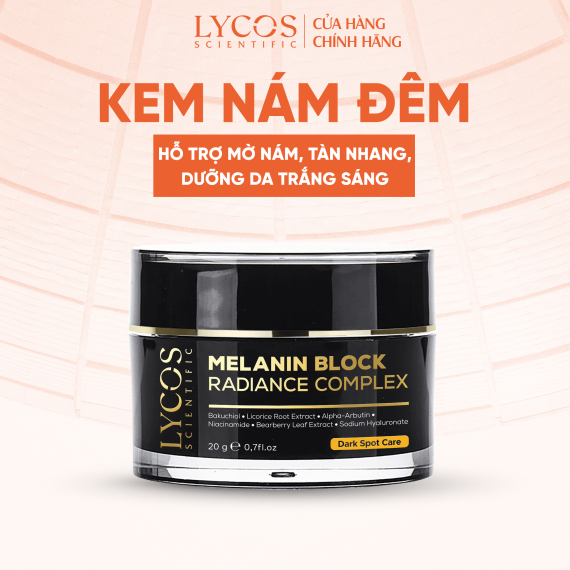 Kem Nám Đêm LYCOS Melanin Block Radiance Hỗ Trợ Mờ Nám, Tàn Nhang & Dưỡng Da Trắng Sáng 20g