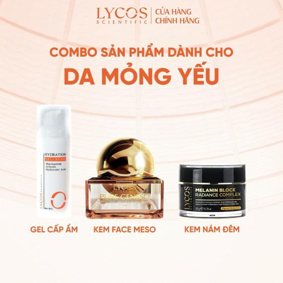 Combo Cho Da Mỏng Yếu LYCOS ( Kem Face Meso – Kem Nám Đêm – Kem Dưỡng Ẩm Phục Hồi)
