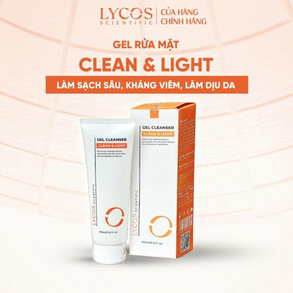 Gel rửa mặt LYCOS Clean & Light Làm Sạch Sâu, Hỗ Trợ Kháng Viêm, Làm Dịu Da 100ml